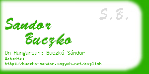 sandor buczko business card