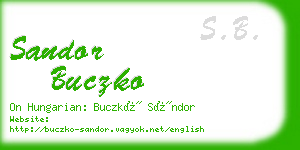 sandor buczko business card